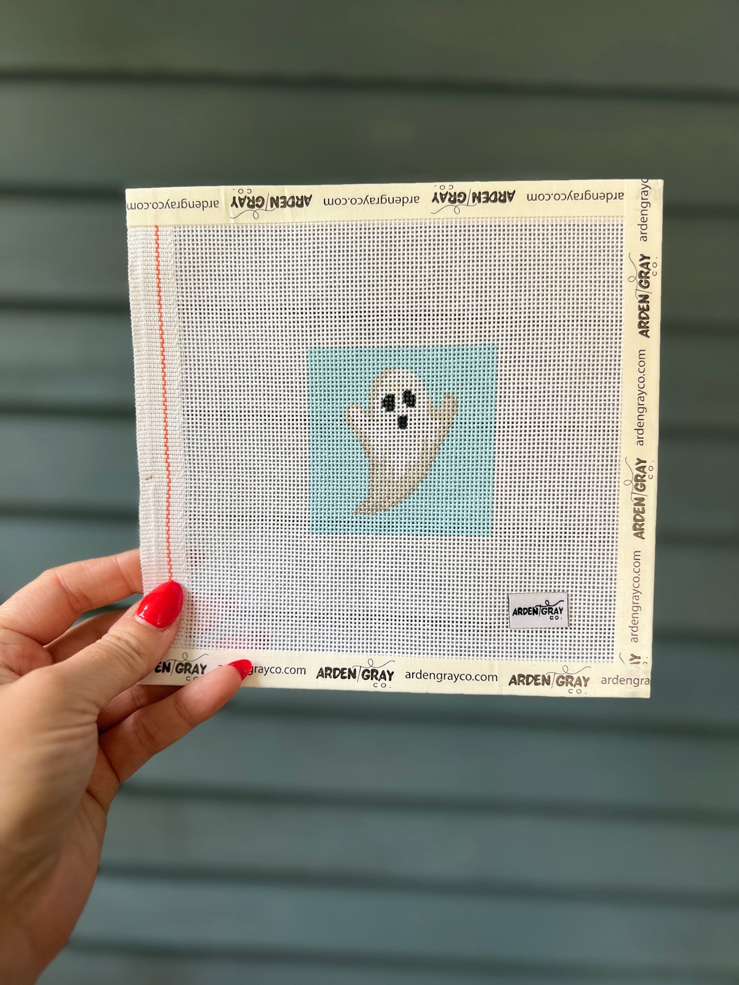 Spooky ghost mini needlepoint canvas