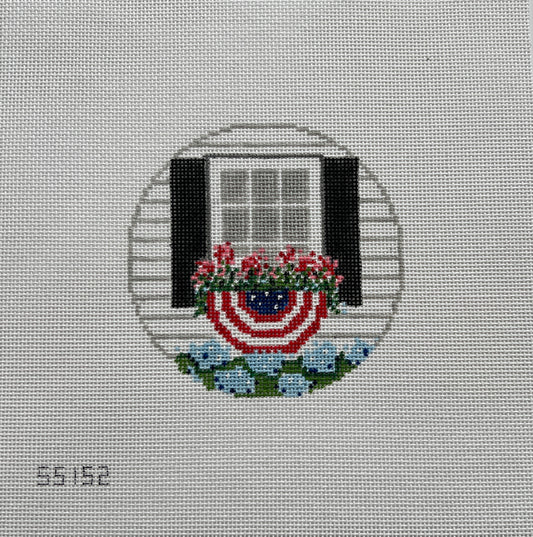 Patriotic Window with Bunting