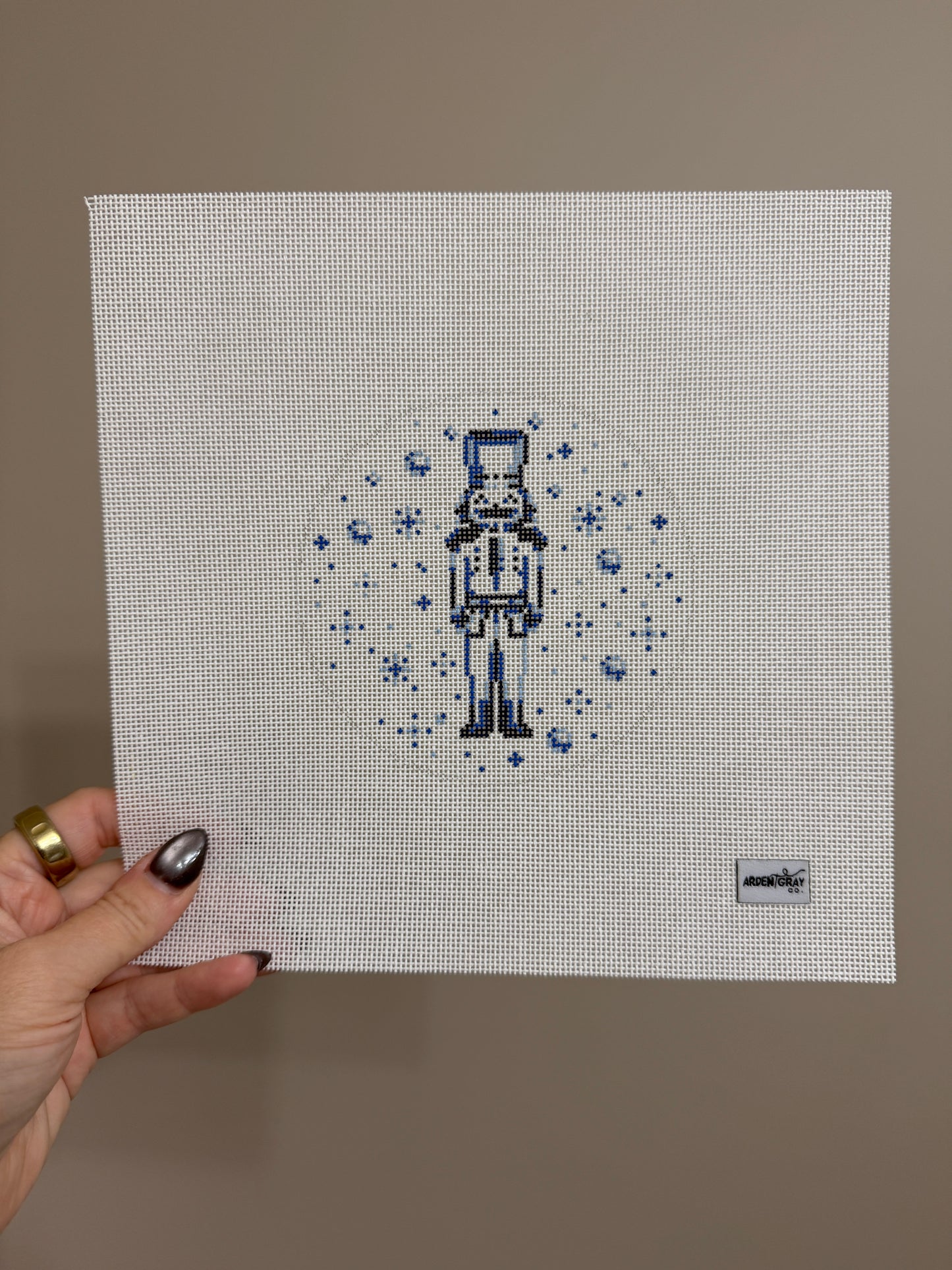 Toile Blue and White Nutcracker
