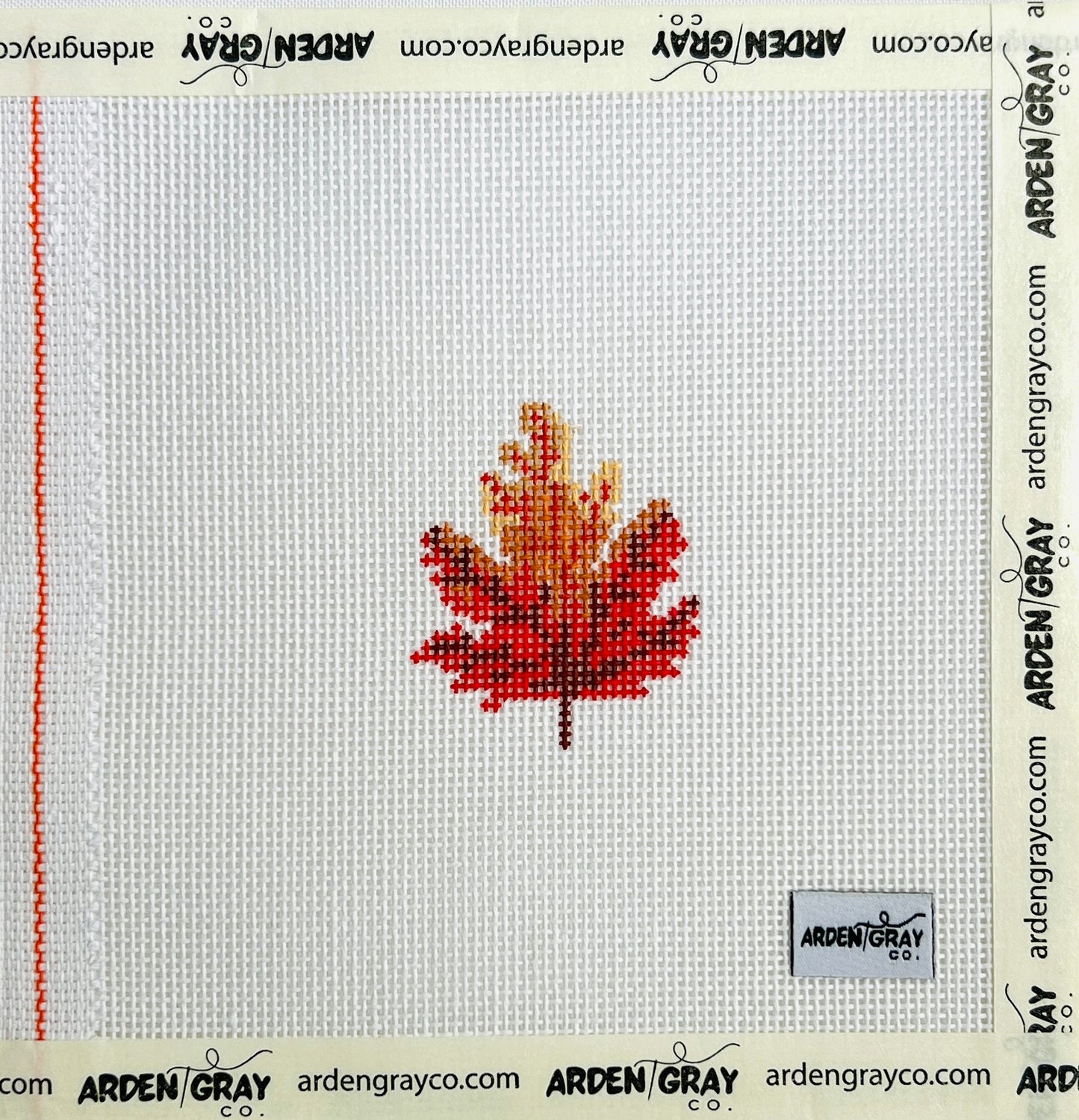 Fall leaf mini, mini needlepoint canvas