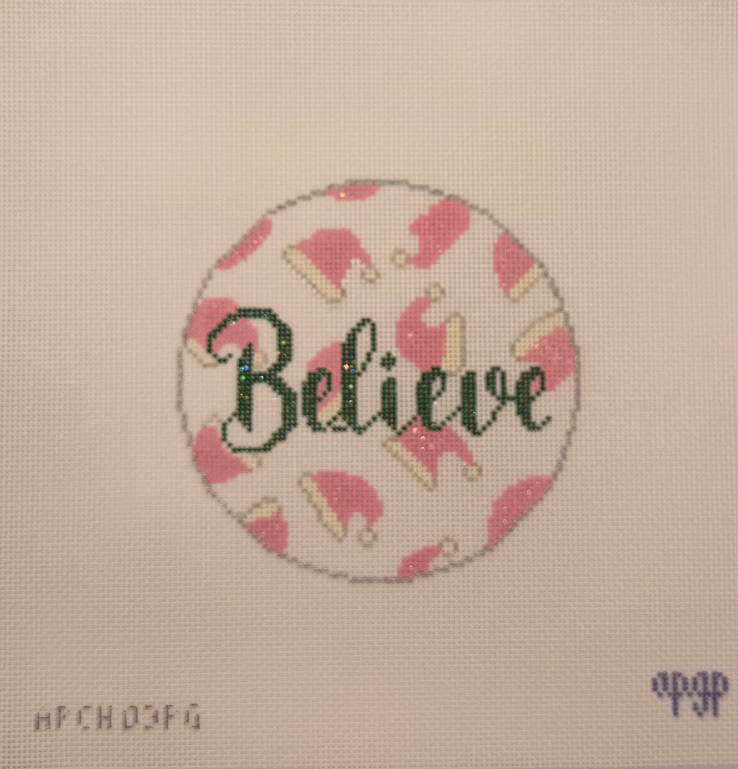 "Believe" Santa Hats Pink