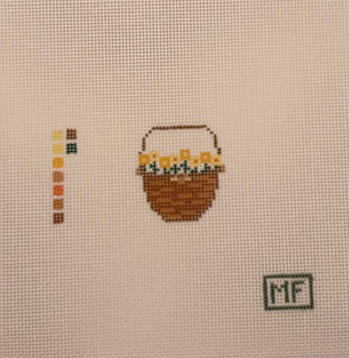 Lightship Basket with Yellow Daffodil Flowers Mini