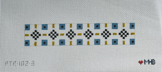 Geo Tile Key Fob Needlepoint Canvas