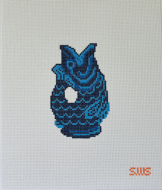 Navy Fish Pitcher