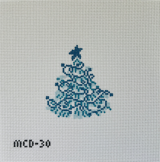 Christmas Tree with Lights Blue