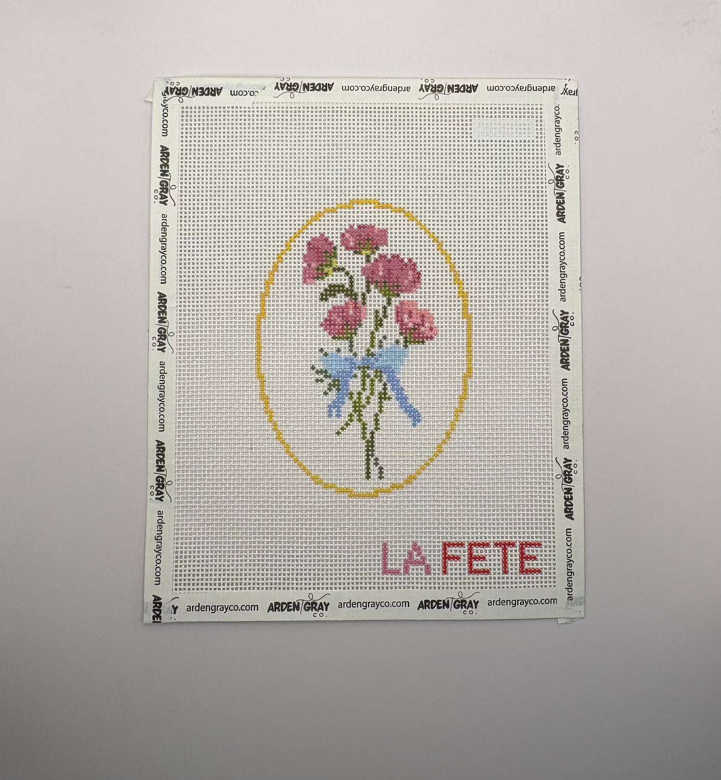 Geraniums Needlepoint Round
