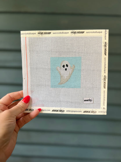 Spooky ghost mini needlepoint canvas