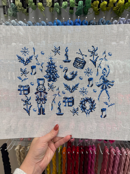 Nutcracker Toille Blue Tray/ Pillow