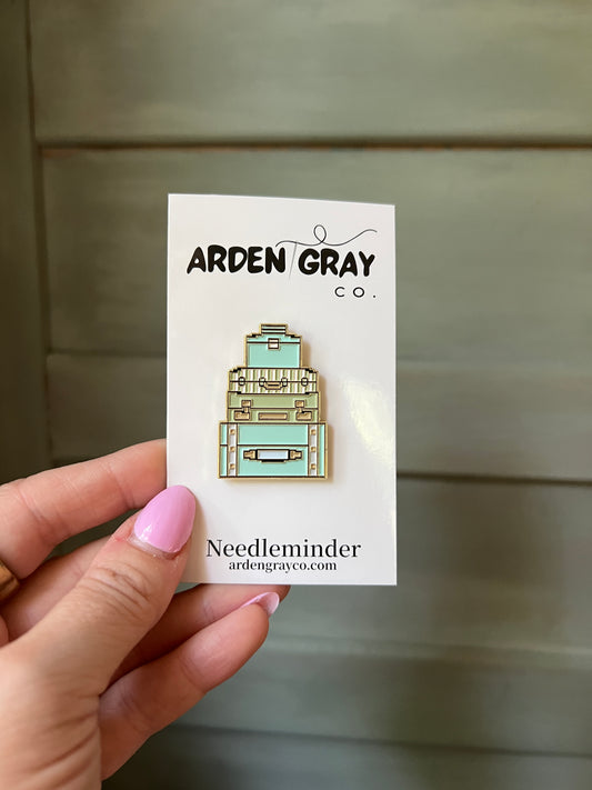 Arden Gray Stack of Suitcases Needleminder