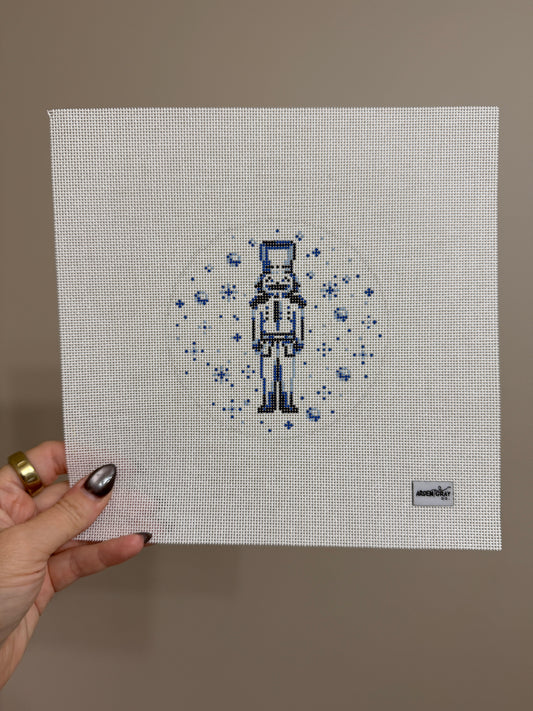 Toile Blue and White Nutcracker