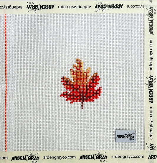 Fall leaf mini, mini needlepoint canvas