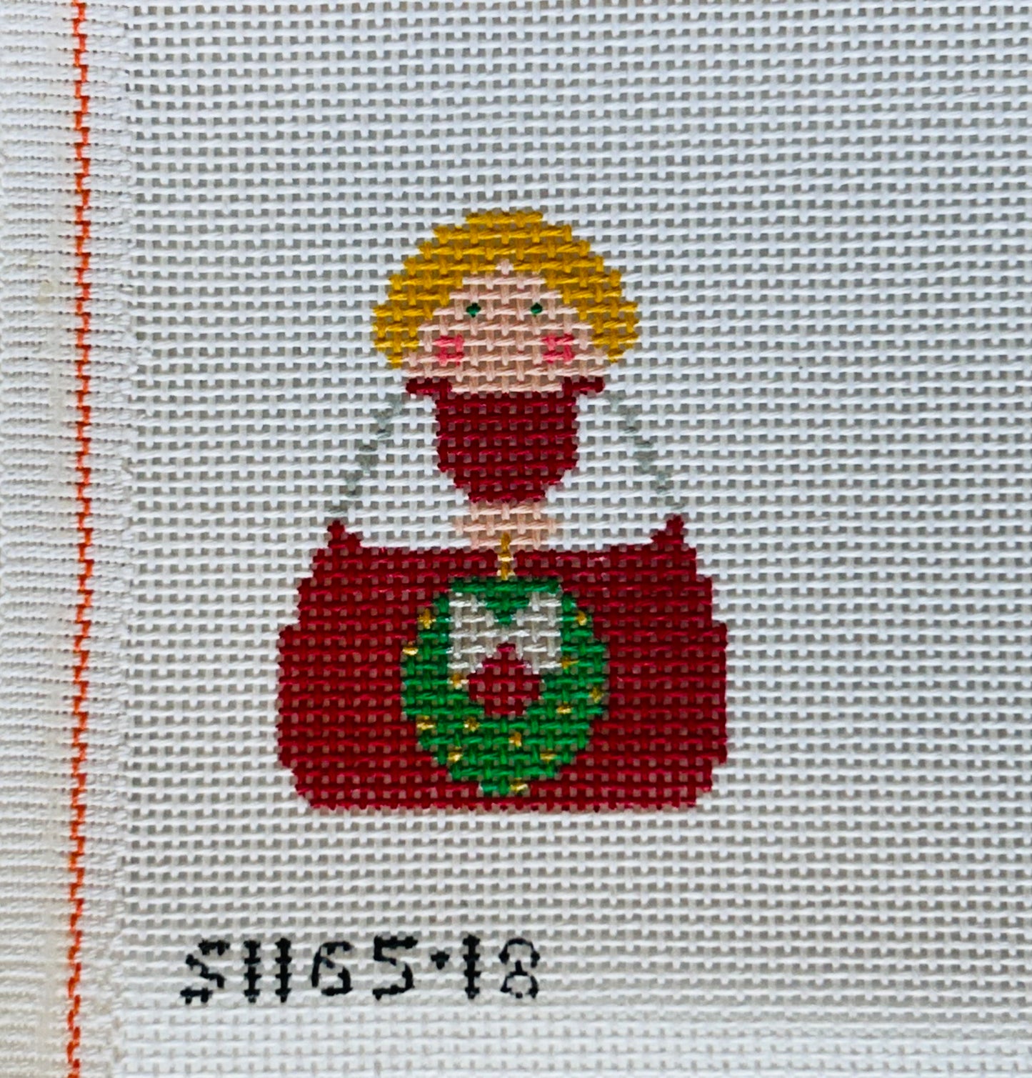 Red Angel with Silver Bow