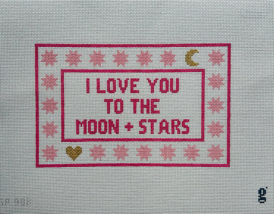 I Love You to the Moon + Stars - Pink