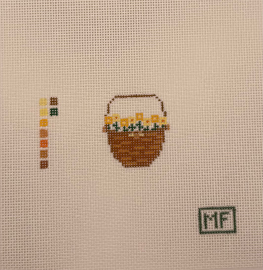 Lightship Basket with Yellow Daffodil Flowers Mini