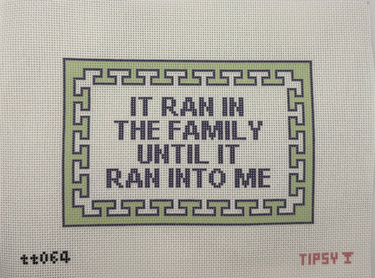 Ran in the Family Needlepoint Canvas