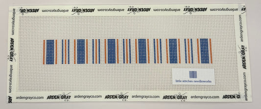 Cabana Stripe Key Fob in Royal Blue and Tangerine