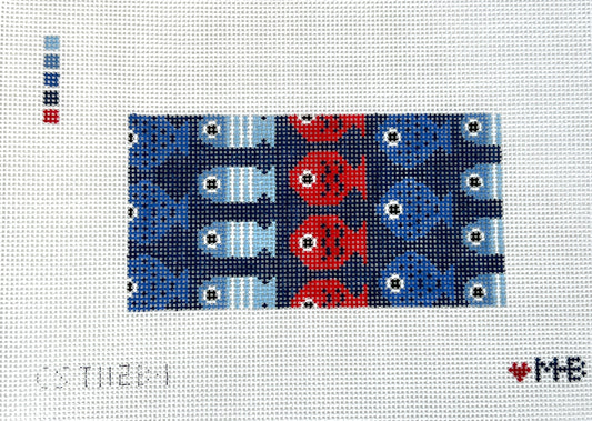 Swimming Fish Navy 6x3