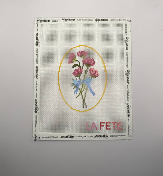 Geraniums Needlepoint Round