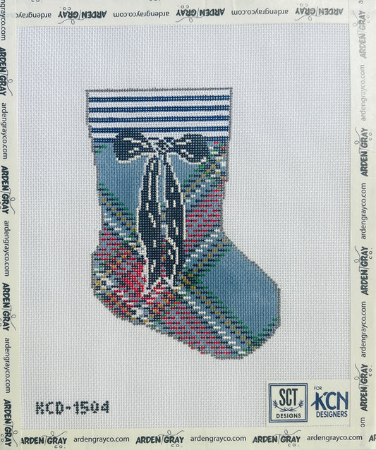 Blue Tartan Mini Stocking