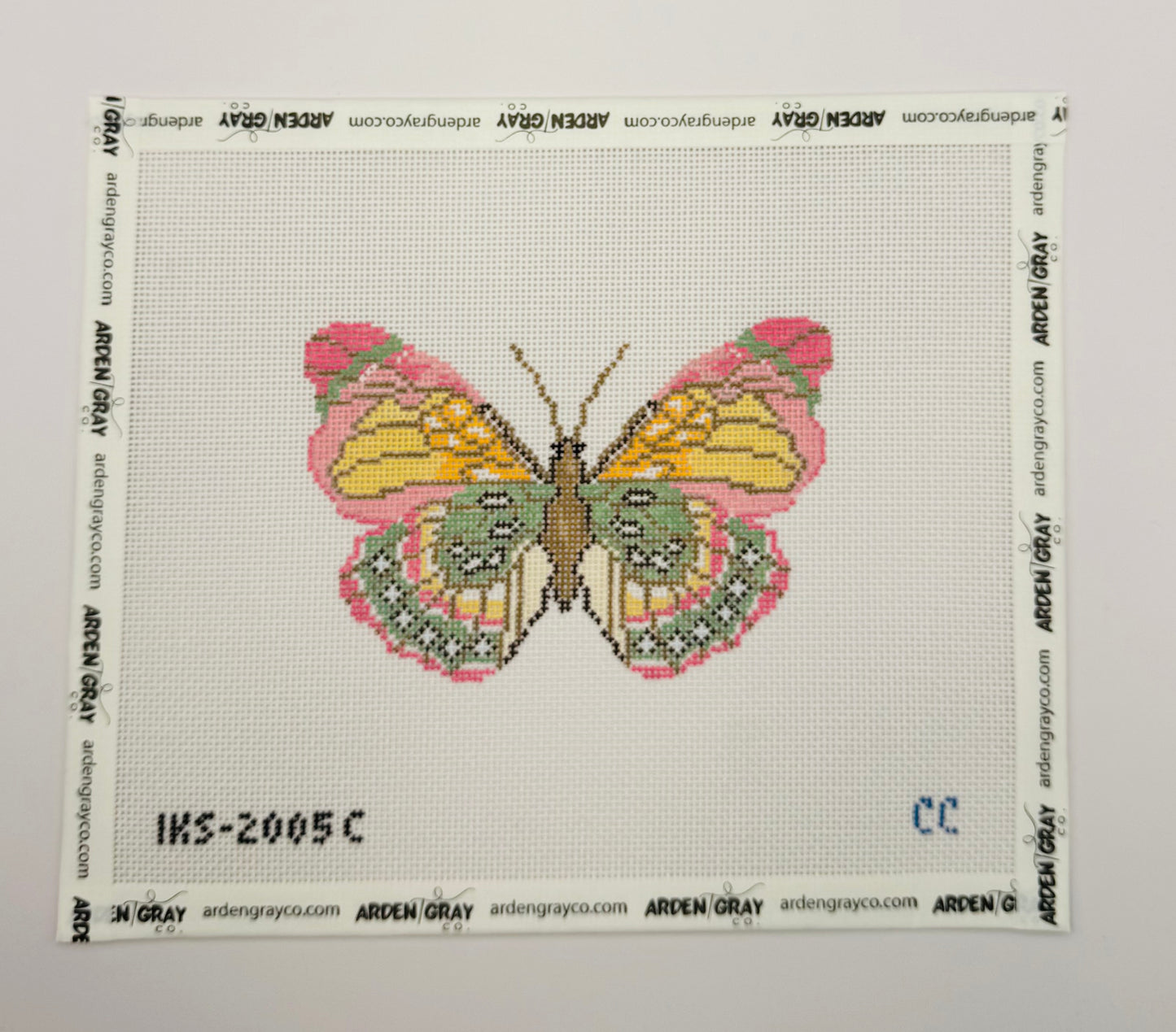 Pink Green Butterfly Ornament