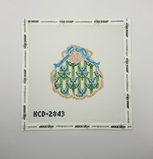 Block Print Gilded Scallop