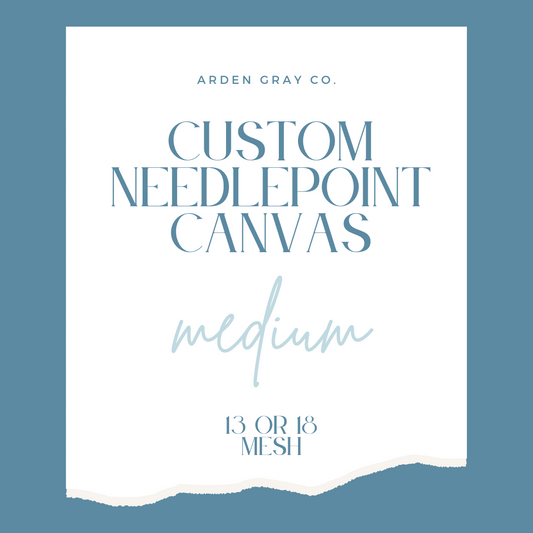 Custom hand-painted needlepoint canvas, medium