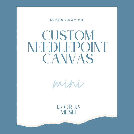 Custom hand-painted needlepoint mini